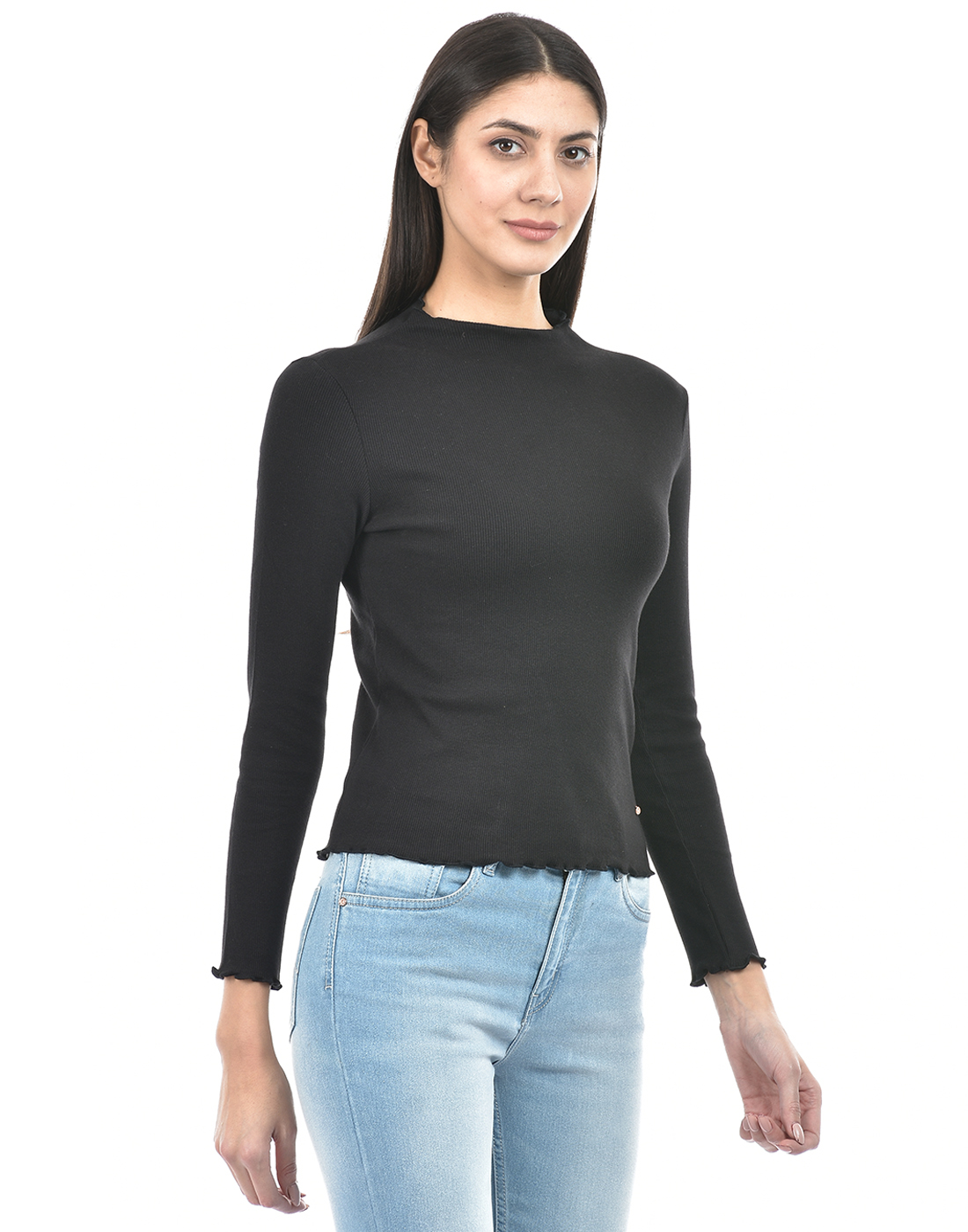Numero Uno Women Solid Black T-Shirt